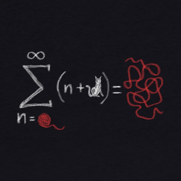 String Theory - Funny Cat Design Featuring Mock Maths Equation by sixtee